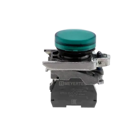 Лампа сигнальная зеленая, 220V AС/DC, IP65, металл